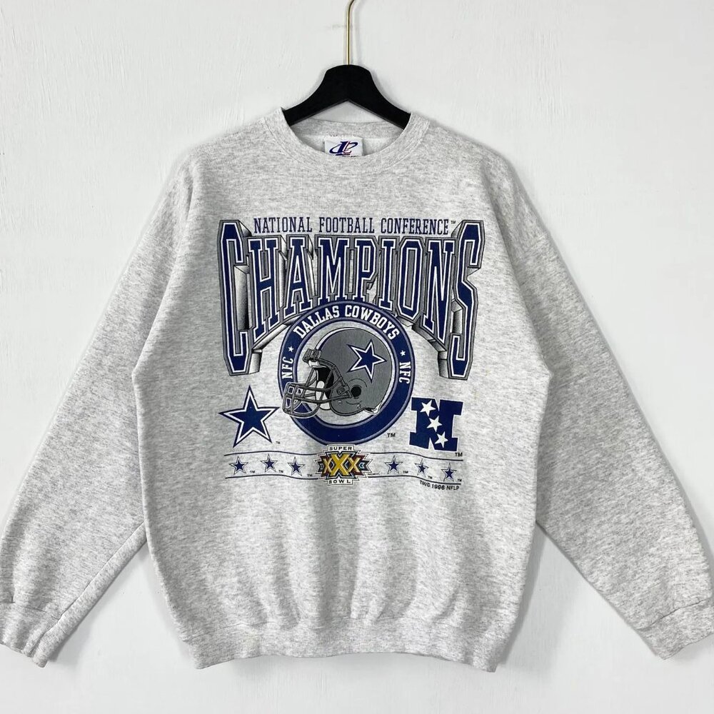 Vintage 90s Dallas Cowboys Champs Sweatshirt, Dallas Cowboys NFL Crewneck Shirt